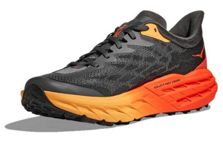 Кроссовки Speedgoat 5 мужские низкие Castle серые/огненно-красные Hoka One One — фото 3