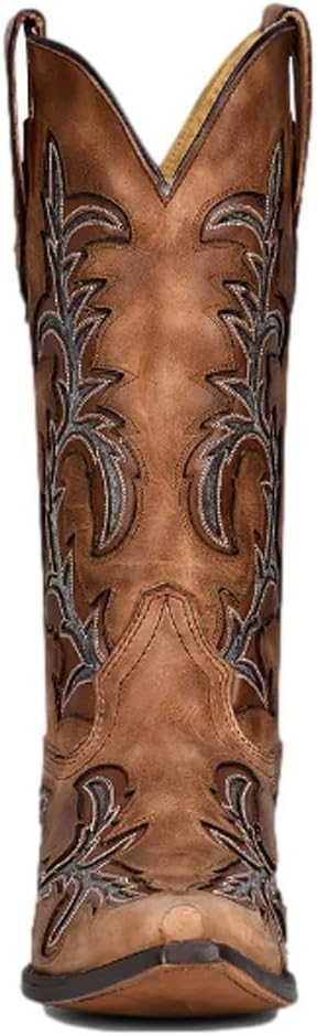 Мужские ковбойские сапоги Corral с вышивкой и вставками, острый носок - C3845 Corral Boots, Honey — фото 2