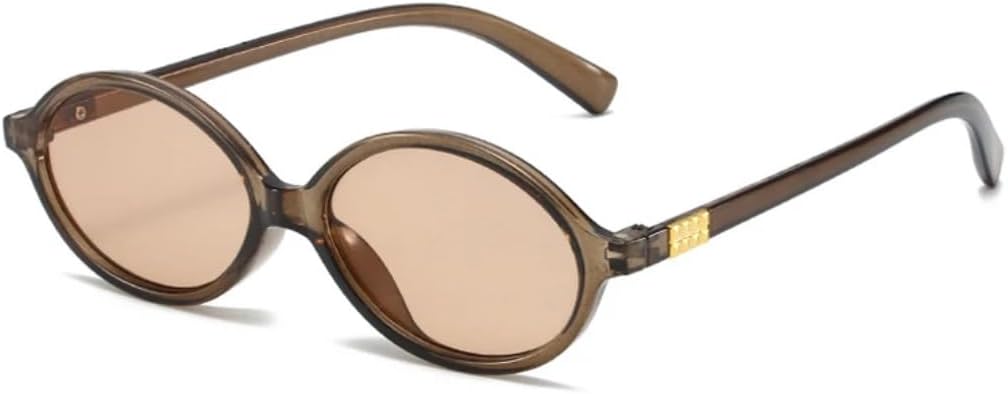 

Солнцезащитные очки с защитой от УФ-излучения UV400 | Овальная маленькая оправа, панк-стиль, яркие линзы | Для женщин и мужчин, для занятий спортом на открытом воздухе и вождения DSVIGF, Cleargreen-brown