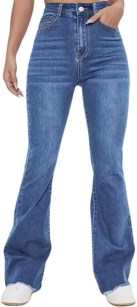

Женские джинсы Casual High Waist Slim Fit с необработанным краем OWSHIFKSGEG