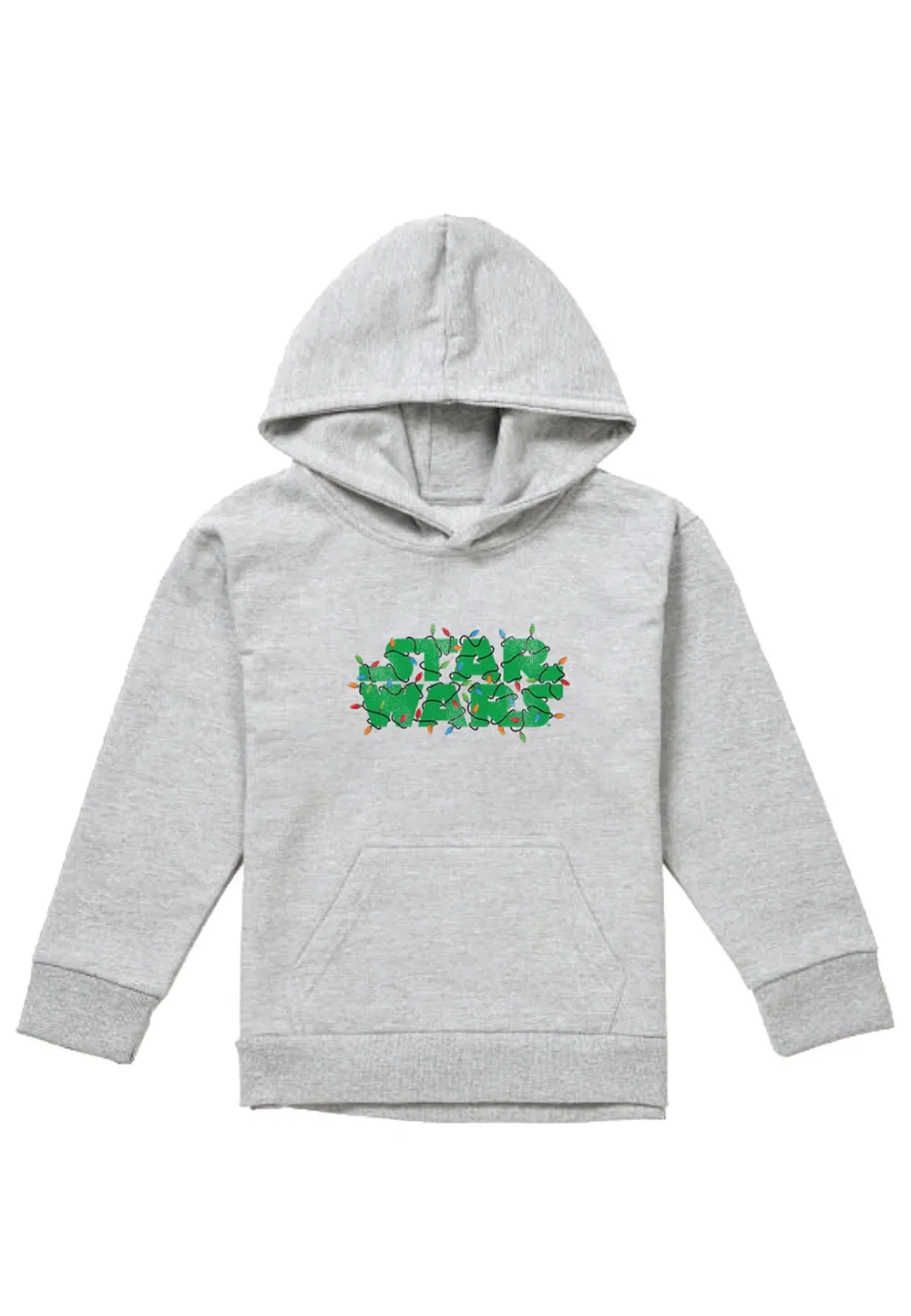 Детская худи Star Wars Christmas Lights Logo, Disney, серый — фото 4