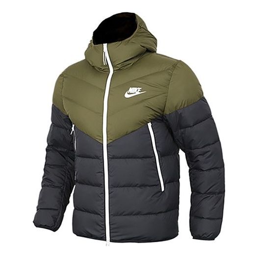 

Куртка sportswear windrunner down fill 'green black' Nike, черный