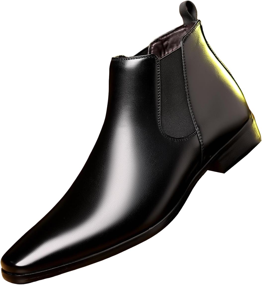 

Мужские ботинки челси Santimon, классические, без шнурков, деловые, повседневные, кожаные, до щиколотки, черный