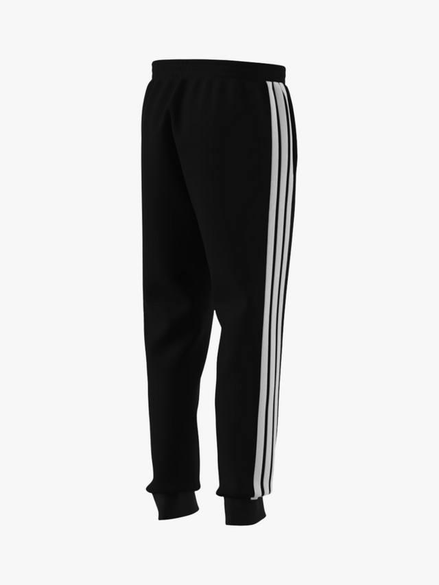 Мужские незаменимые флисовые брюки в три полоски adidas, черный/белый — фото 4