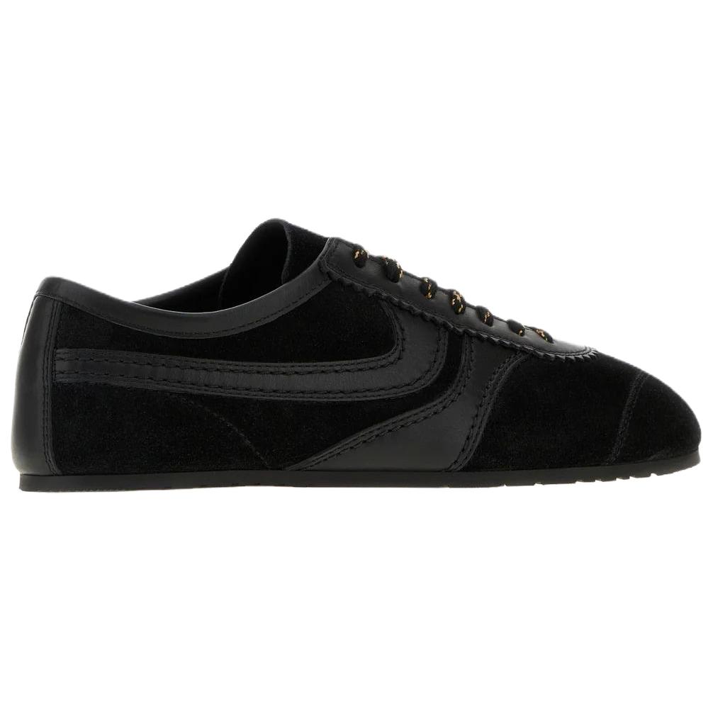 DRIES VAN NOTEN Женские повседневные кроссовки Suede Low top черные — фото 4