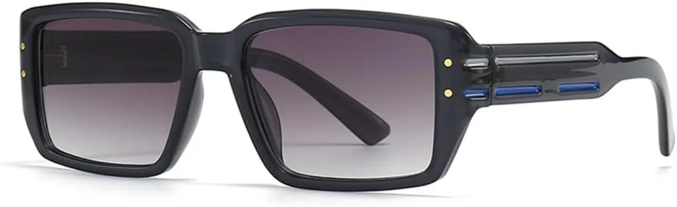 

MUTYNE Квадратные роскошные солнцезащитные очки для женщин и мужчин, модные солнцезащитные очки в винтажном стиле панк, женские очки с заклепками, Gray Gray