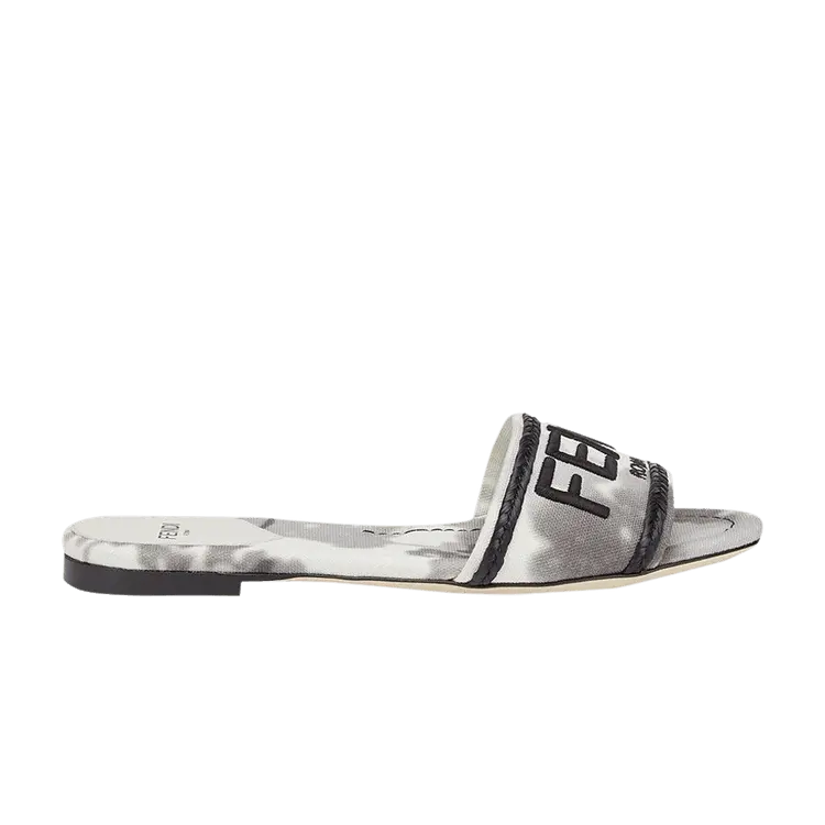 Кроссовки Fendi Wmns Signature Slide Floral - Grey White, серый