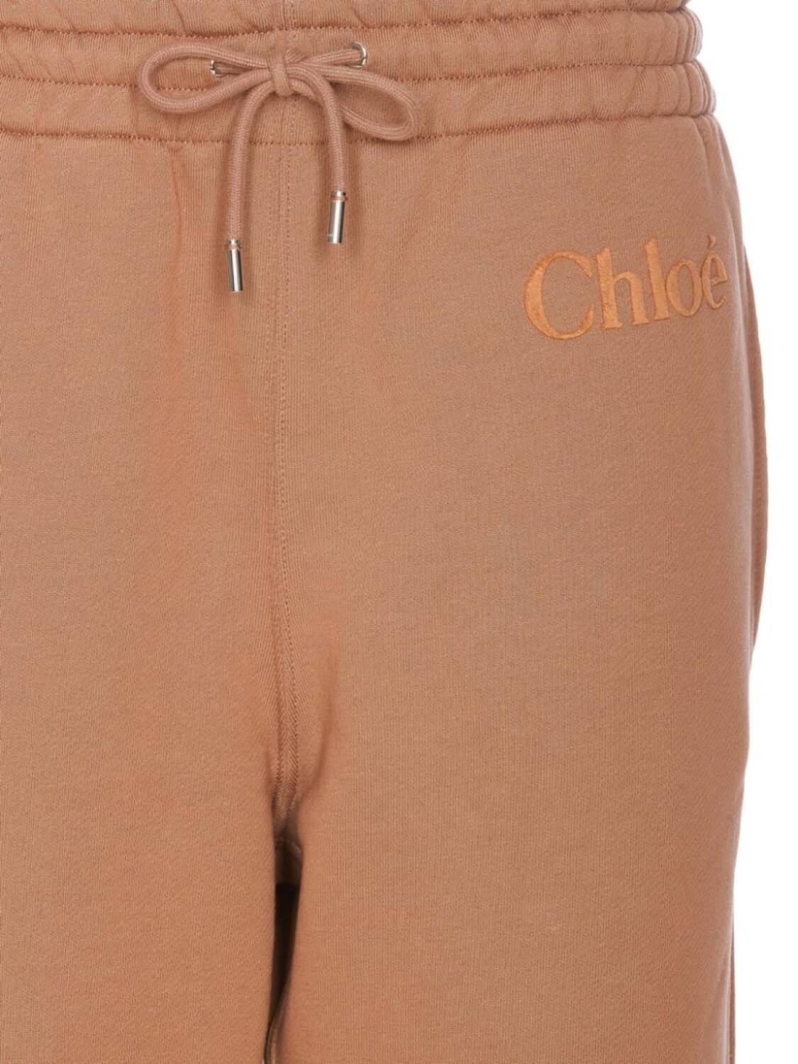 Спортивные брюки с вышитым логотипом Chloé, нейтральный цвет — фото 4