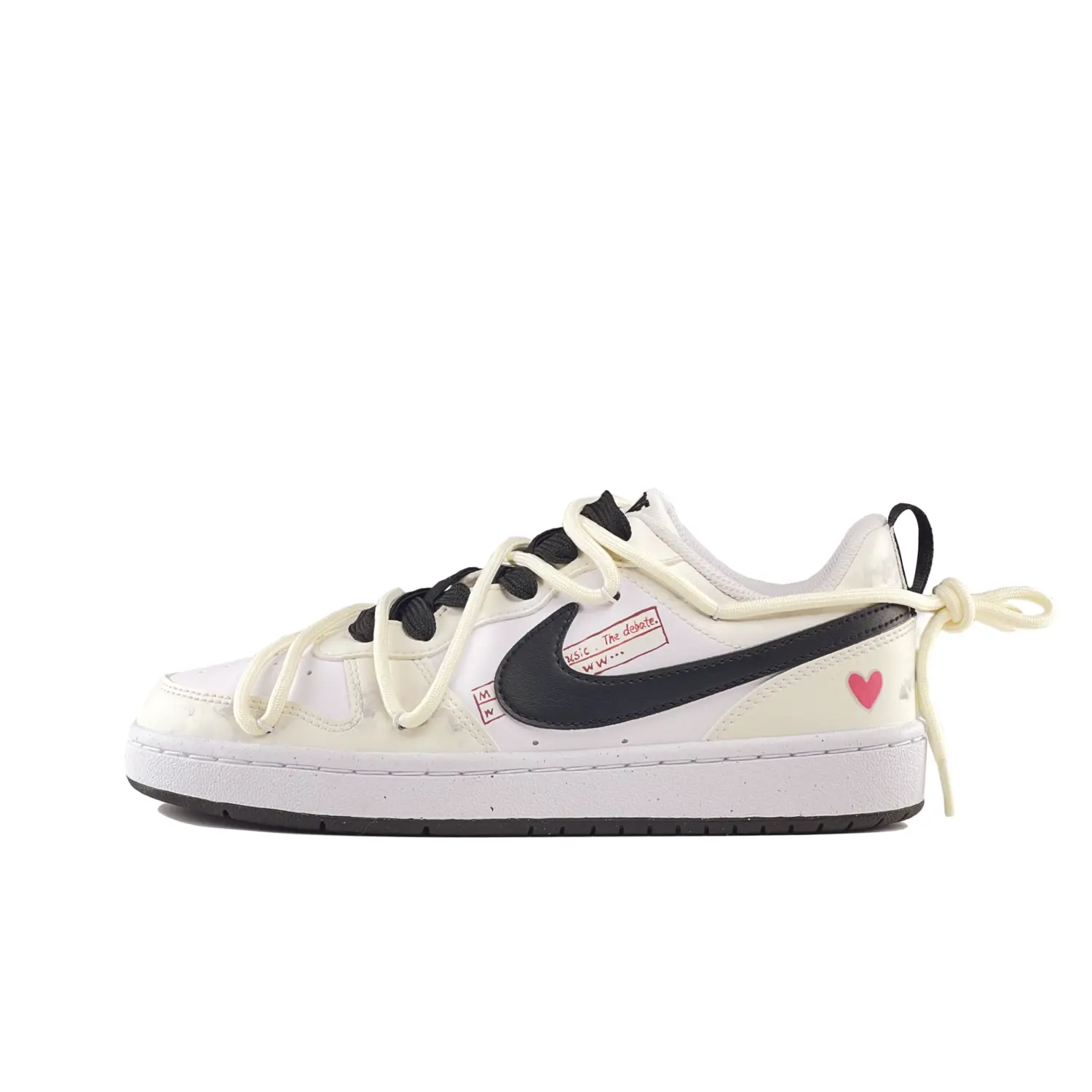

Кроссовки Nike Court Borough Skateboarding Shoes Women's Low-top Black&White, цвет Off White