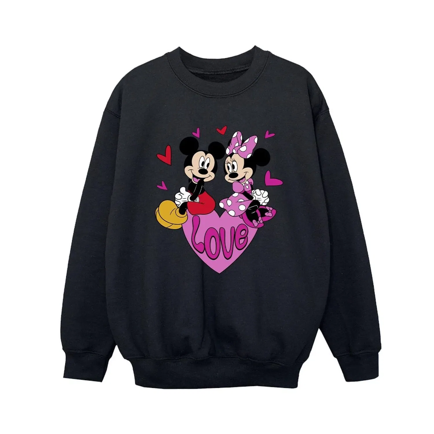 Свитшот детский с принтом Mickey Mouse & Minnie Mouse Disney, черный — фото 2