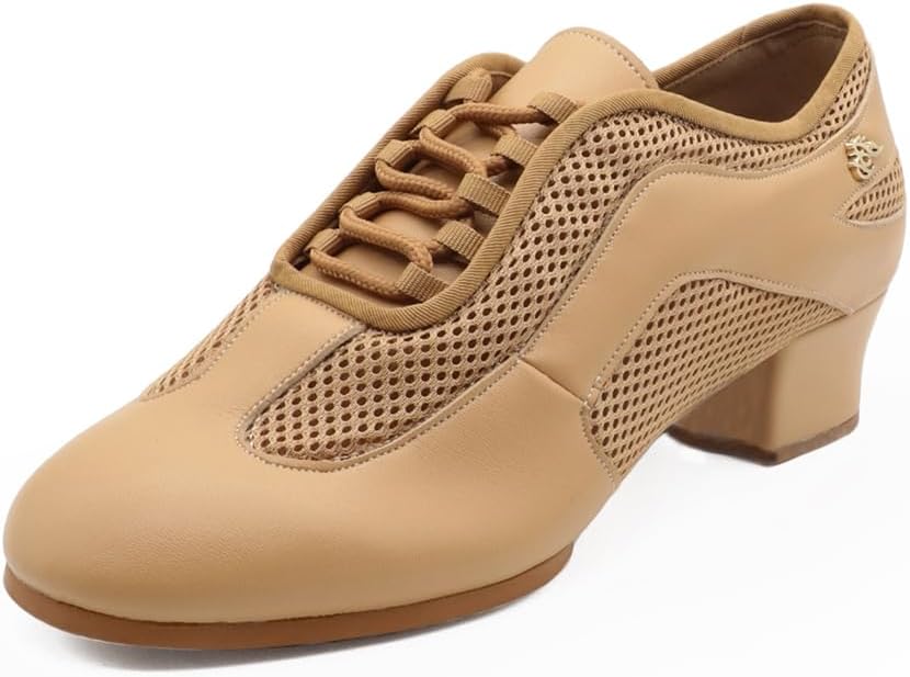 

Профессиональные мужские туфли для латиноамериканских танцев, джаза, с сетчатыми вставками, для бальных танцев, спортивные туфли AM-3 Bd Dance, Tan