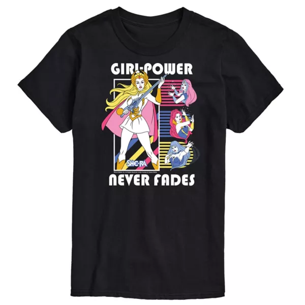 

Мужская футболка Shera Girl Power Never Fades с принтом Licensed Character, черный