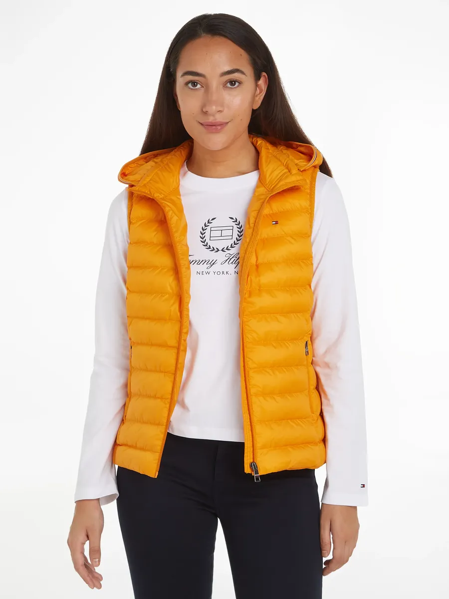 

Стеганый жилет Tommy Hilfiger "LW PADDED GLOBAL STRIPE VEST" (серия Global TH WOMEN), на резинке, цвет Rich Ochre