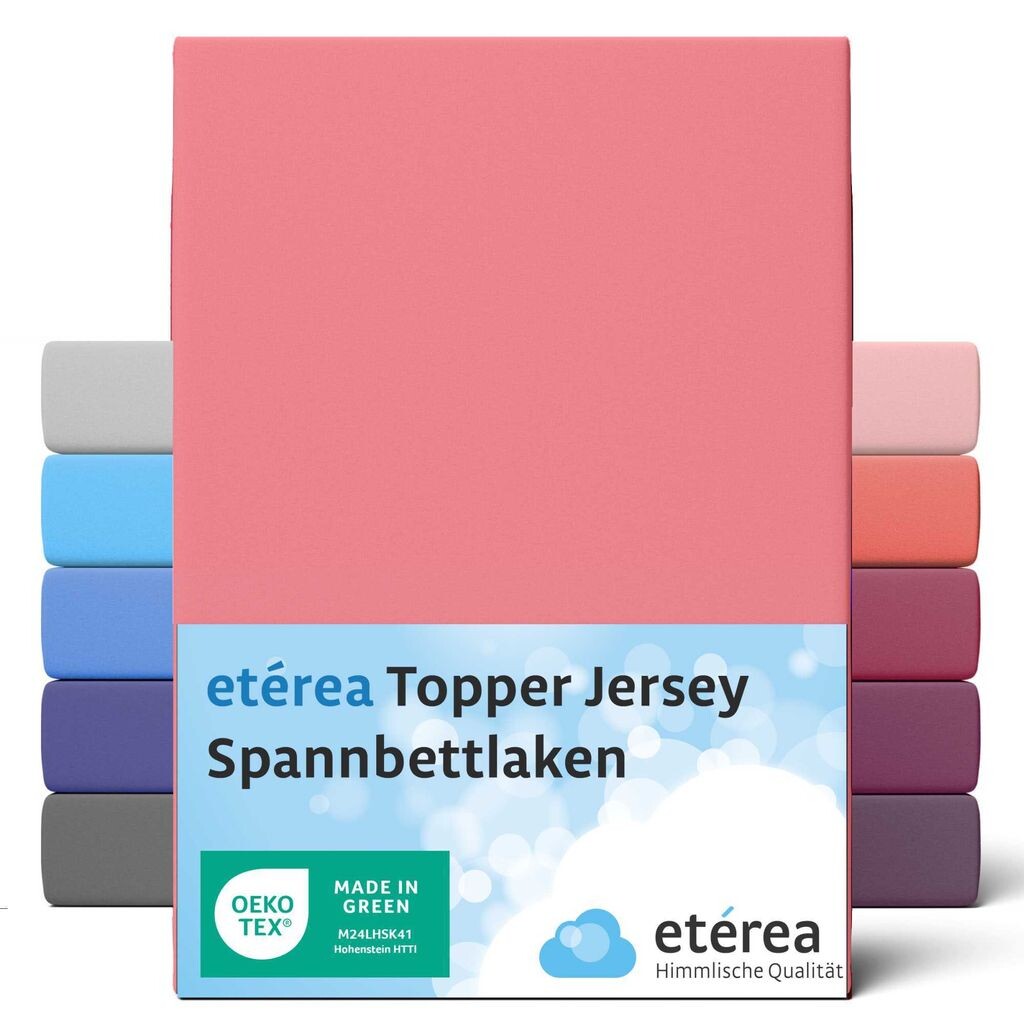 

ETÉREA Джерси-топпер Простыня 180x200см - 200x200 - 100% ХЛОПОК - Простыня Простыня 180x200см 200x200 Наматрасник - Комфортная простыня Топпер Хлопок - OEKOTEX - Розовый Etérea Himmlische Qualität
