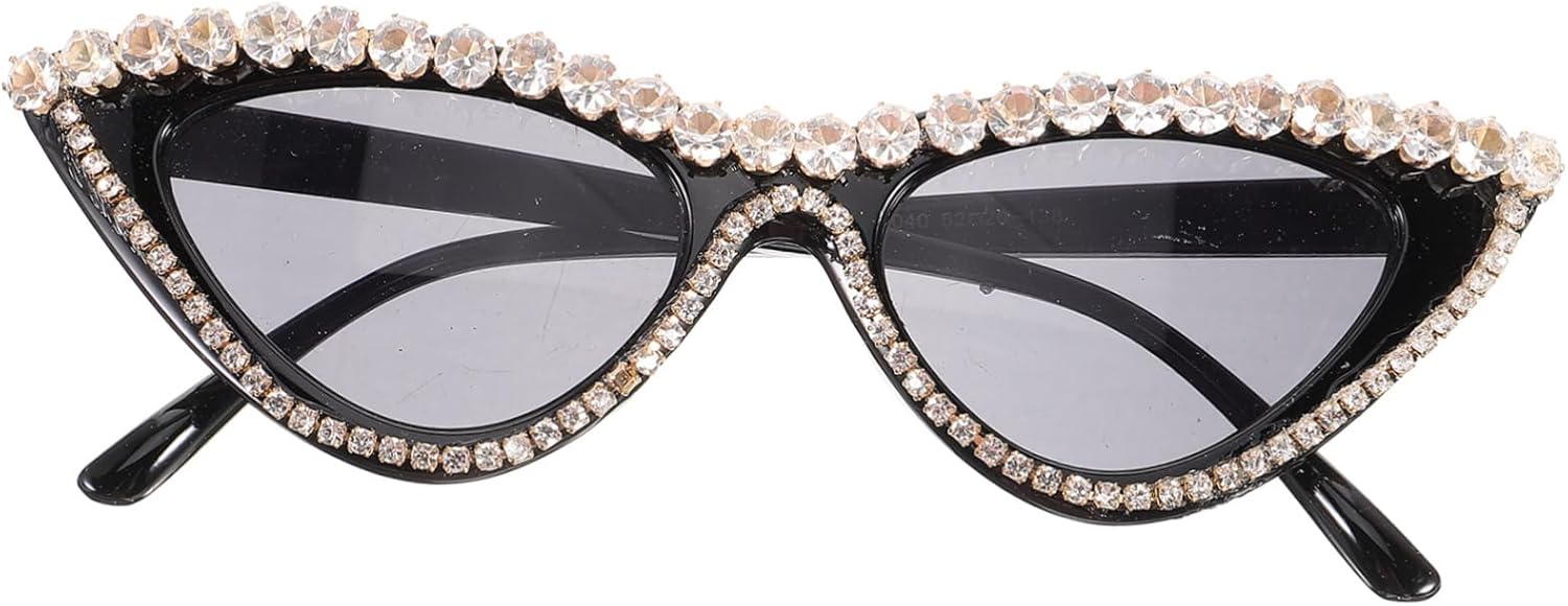 

Треугольные солнцезащитные очки «кошачий глаз» с отделкой стразами. Модные женские солнцезащитные очки для вечеринок, фестивалей и повседневной носки. Стильные и эффектные очки Holibanna, Multi