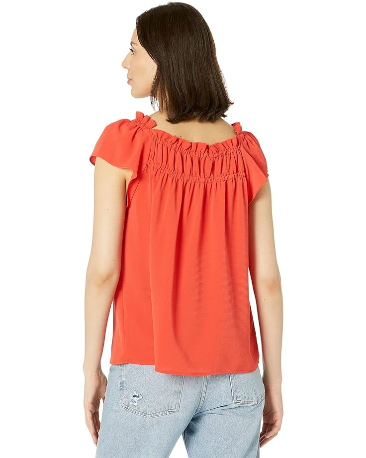 

Блуза CeCe Short Sleeve Square Neck Blouse, цвет Poppy Red