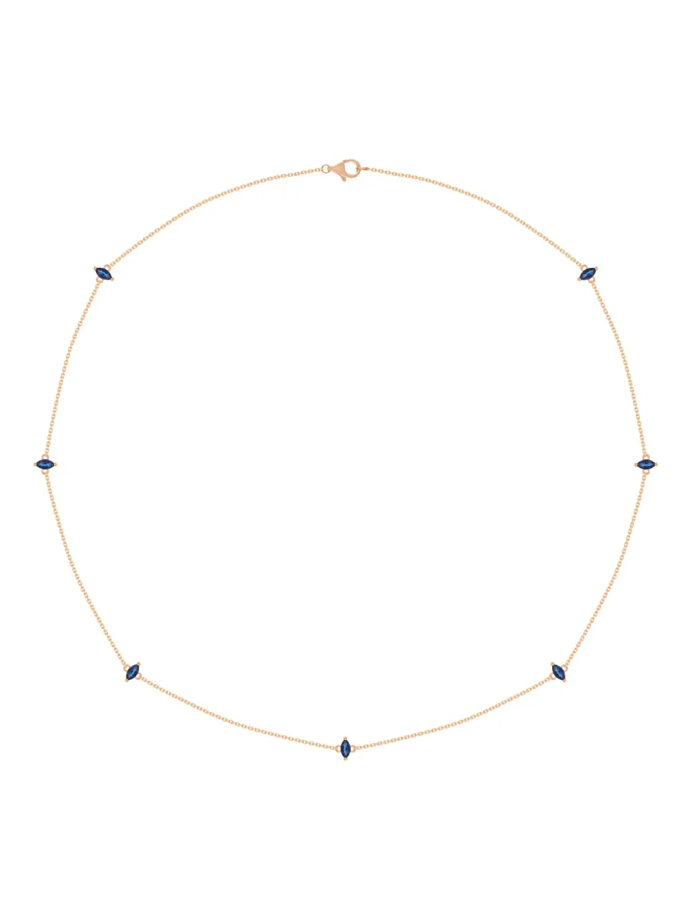 

Ожерелье Meadow Marquise из 18-каратного розового золота с синими сапфирами ROSEKEY, розовый