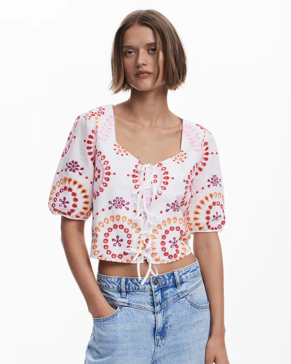 

Женская блузка в стиле бохо с бантом Desigual, многоцветный