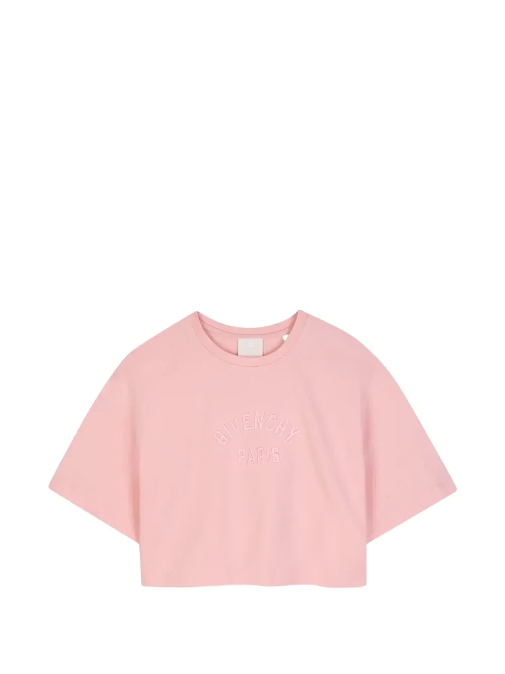 Укороченная футболка с вышитым логотипом Givenchy Kids, розовый