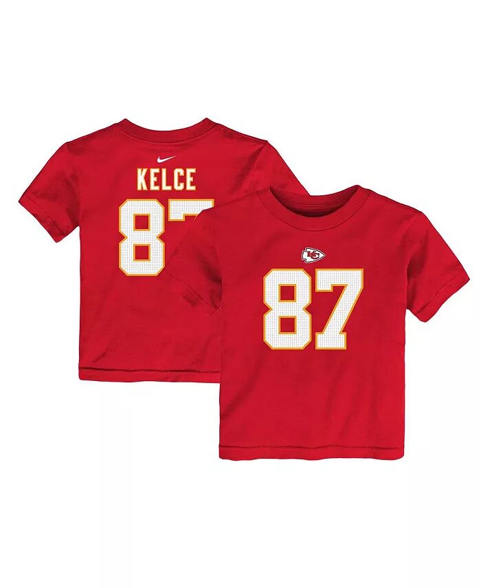 

Футболка для мальчиков и девочек Travis Kelce Red Kansas City Chiefs с именем и номером игрока Nike