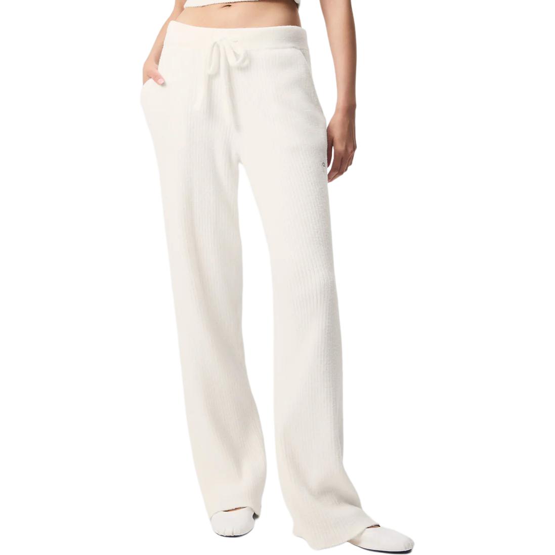 

Вязаные спортивные штаны Women's Alo Yoga, слоновая кость