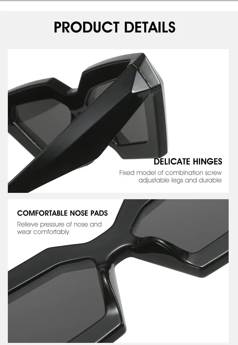 

Винтажные солнцезащитные очки ICARA в толстой оправе «кошачий глаз» для женщин и мужчин, стильные, модные, массивные, прямоугольные, черные, Beige/Champagne