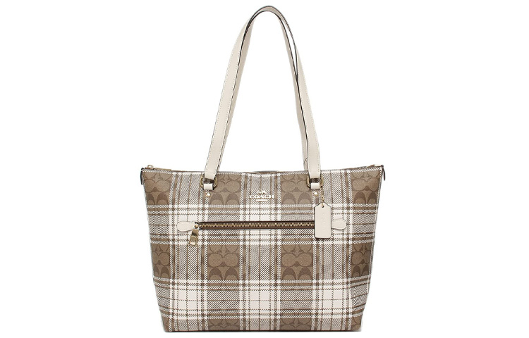 

COACH Холщовая сумка с кожаной отделкой