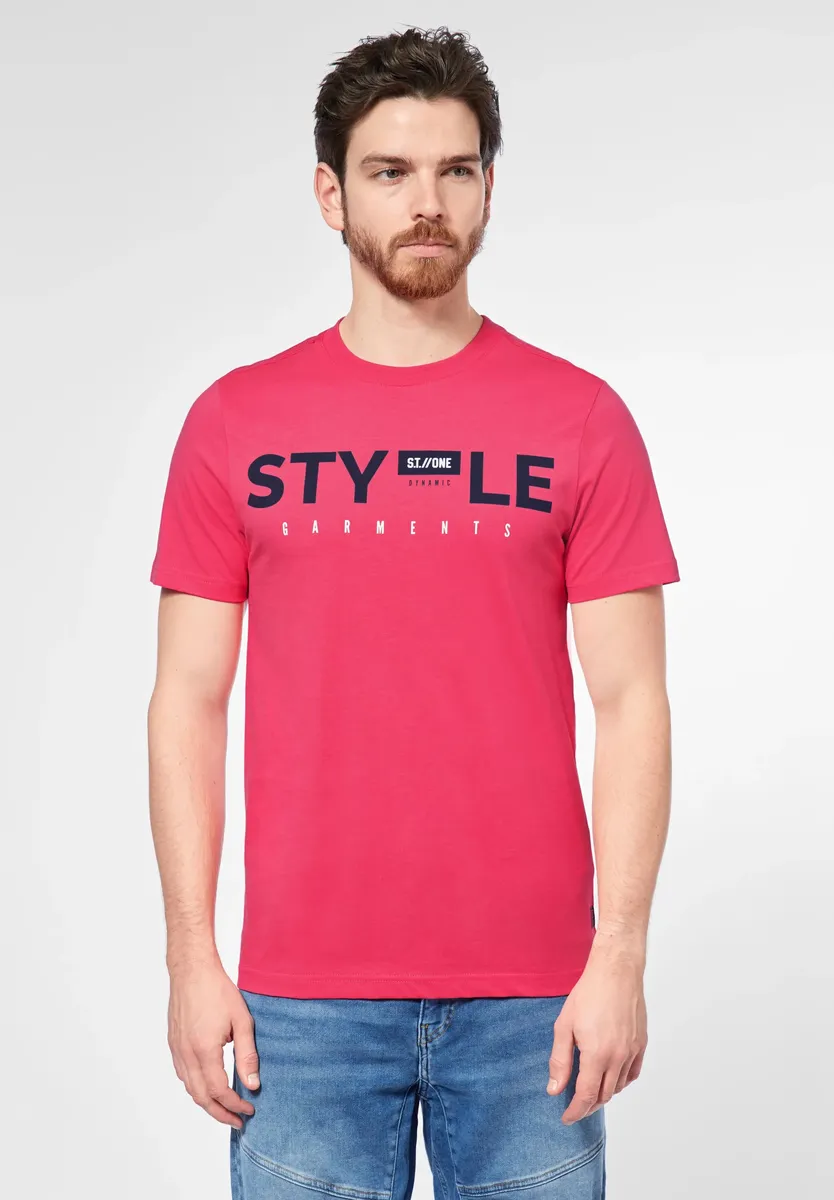 

Футболка STREET ONE MEN с надписью, красный