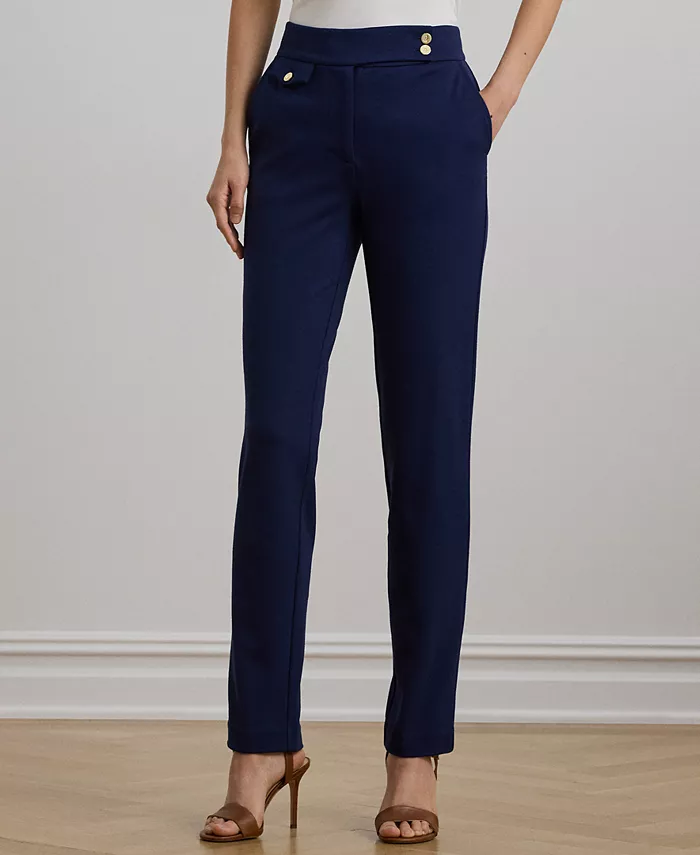 

Узкие брюки Petite Ponte длиной до щиколотки Lauren Ralph Lauren, черный