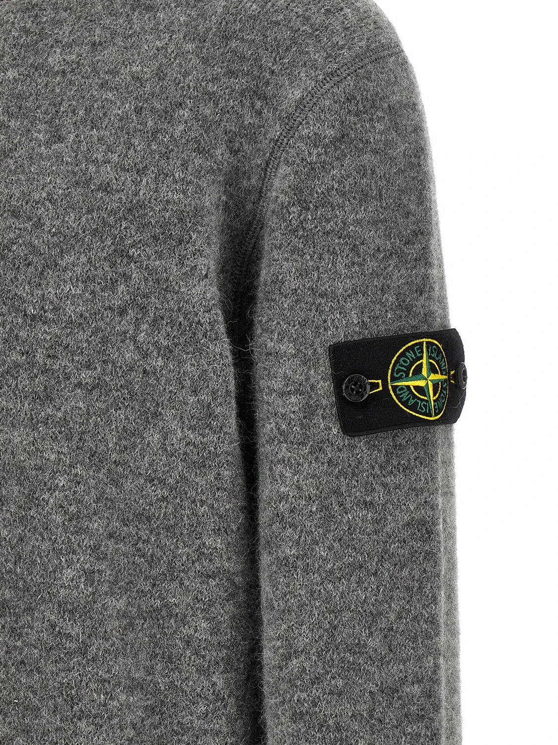 Свитер с круглым вырезом "5100050" с нашивкой-логотипом Stone Island, серый — фото 4