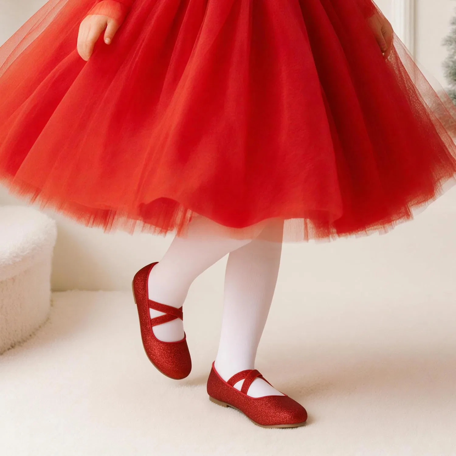 Детские балетки Мэри Джейн для девочек Dream Pairs, Red — фото 3