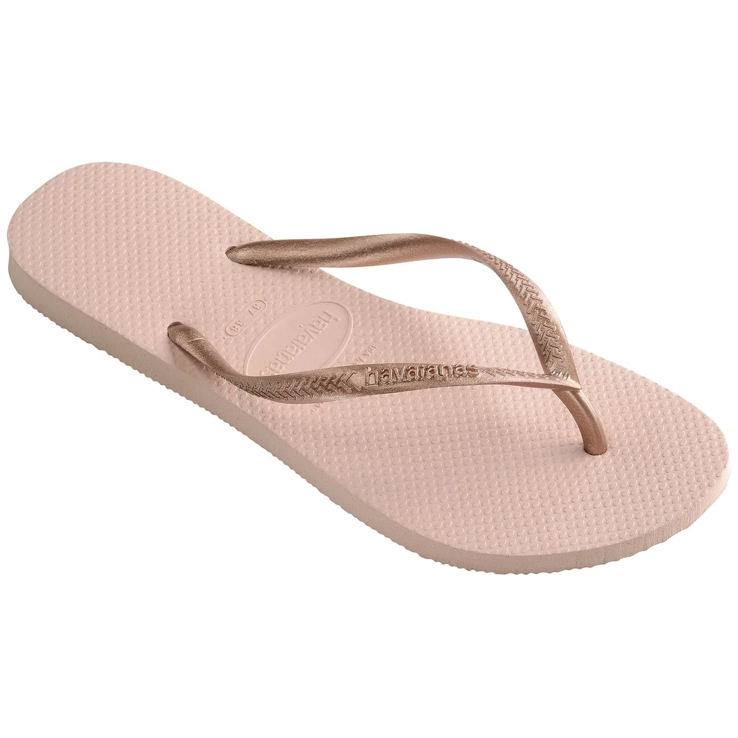 Шлепанцы детские с узким ремешком Tong Kids H.Slim Havaianas, розовый — фото 3