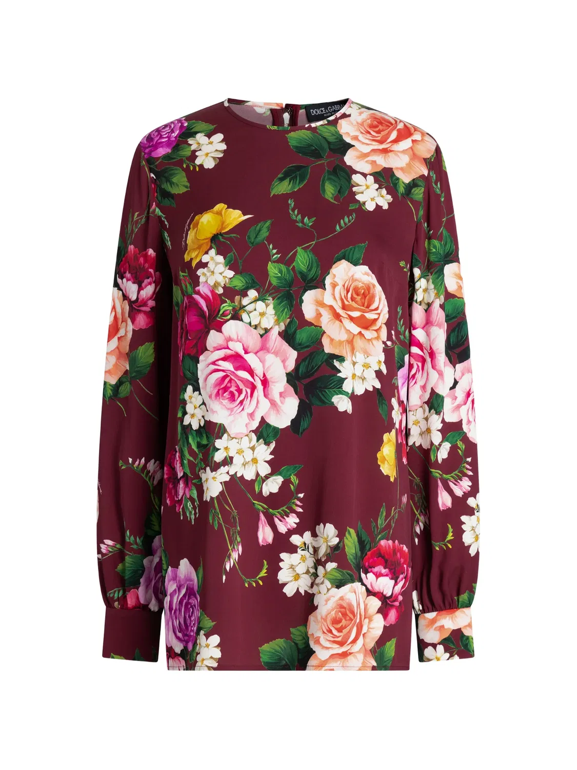 Блузка с длинными рукавами и цветочным принтом Dolce & Gabbana, красный