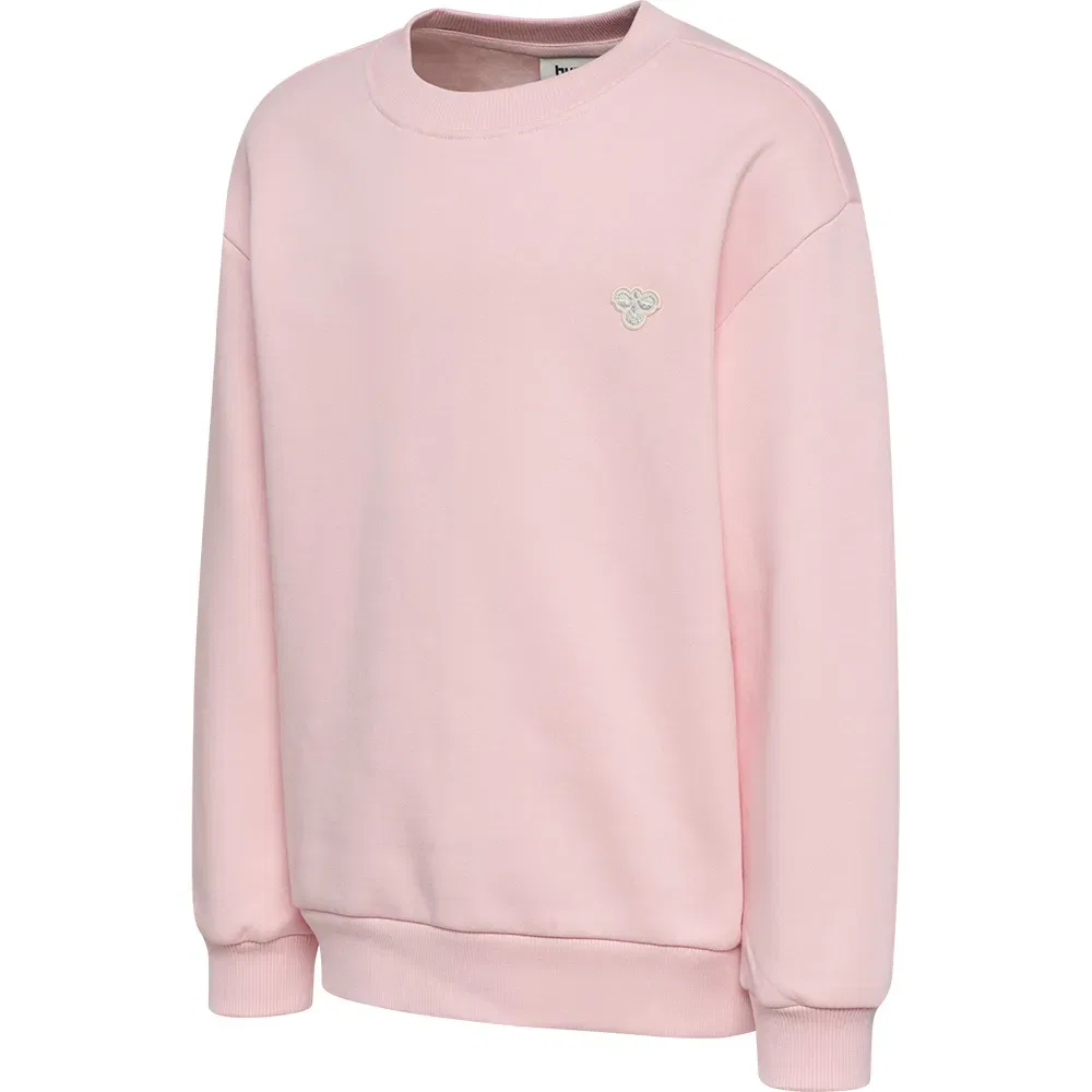 Детский свитшот для девочек свободного кроя с вышивкой пчелы Hummel, Pink