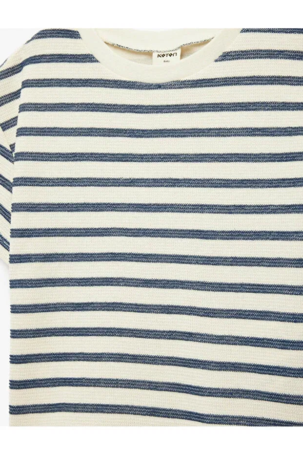 Детская футболка для мальчиков с полосками Koton, Ecru Striped — фото 3