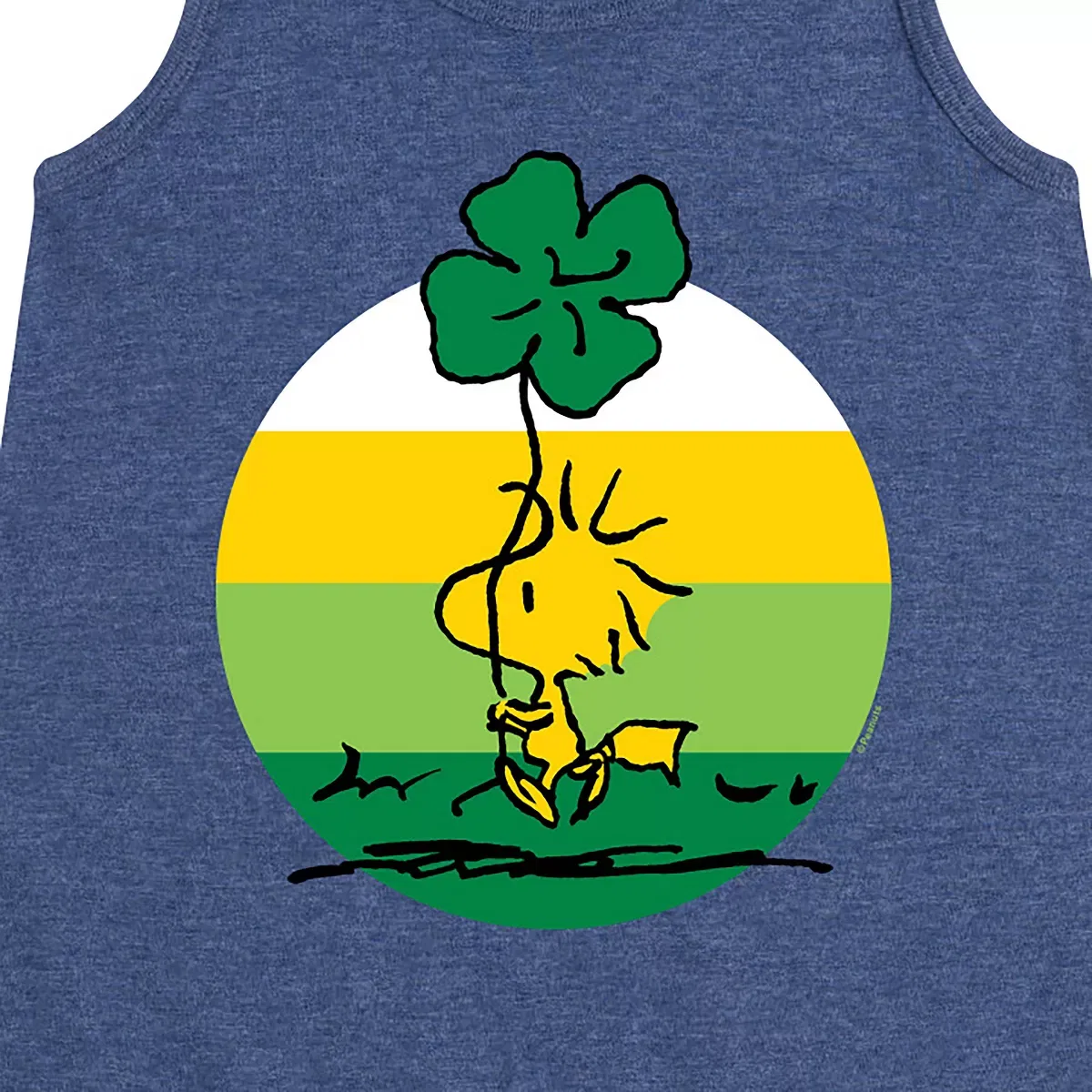 Детское платье-трапеция для девочек с принтом Woodstock Shamrock Peanuts, Heather Navy — фото 2
