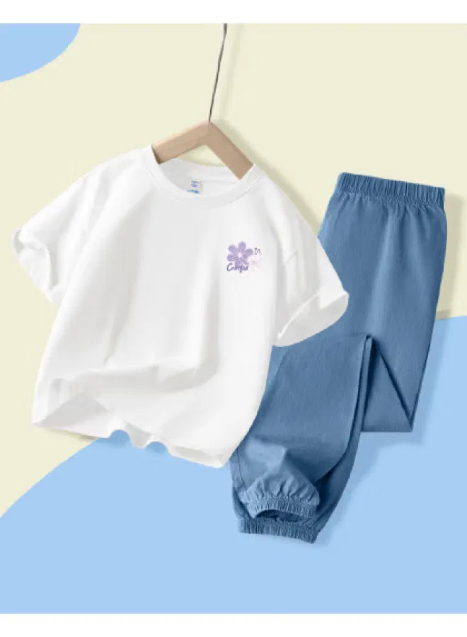 Jeanswest Комплект с коротким рукавом из хлопка для девочек, белый