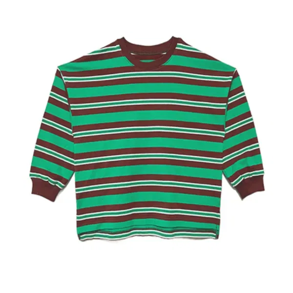 Футболка с длинным рукавом оверсайз Dodo Basic Stripe La Maison De Dodo, коричневый