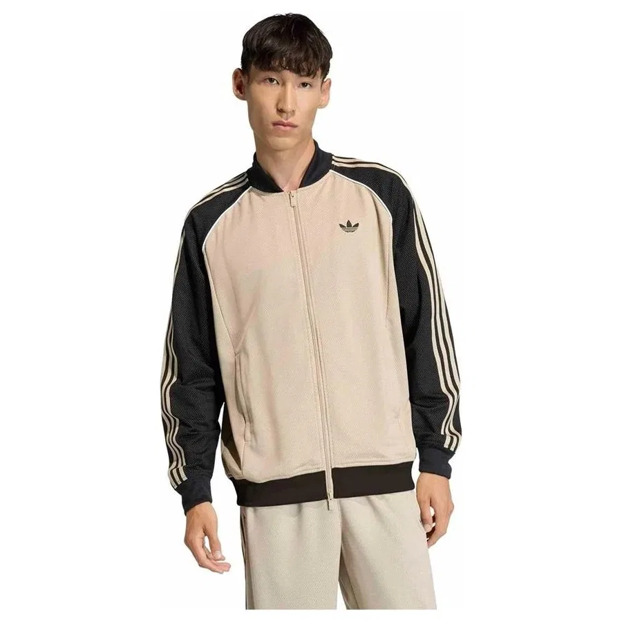 Мужской свитшот с воротником-стойкой Adidas SST TT KE0114, Бежевый — фото 2