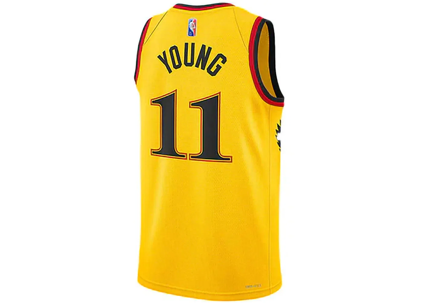 Мужская баскетбольная джерси Atlanta Hawks Trae Young City Edition Swingman Nike, Yellow/Black/Red — фото 2