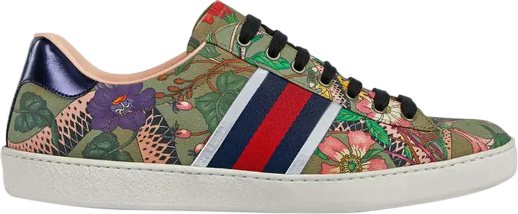 

Кроссовки Gucci Flora Snake Sneaker, красный