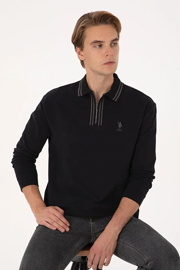 Мужское худи с длинным рукавом U.S. Polo Assn., Black — фото 3