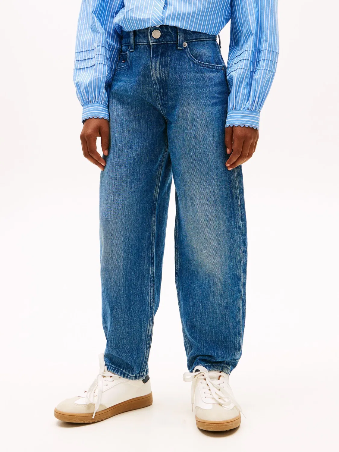 Джинсы с зауженным кроем barrel leg Tommy Hilfiger, синие
