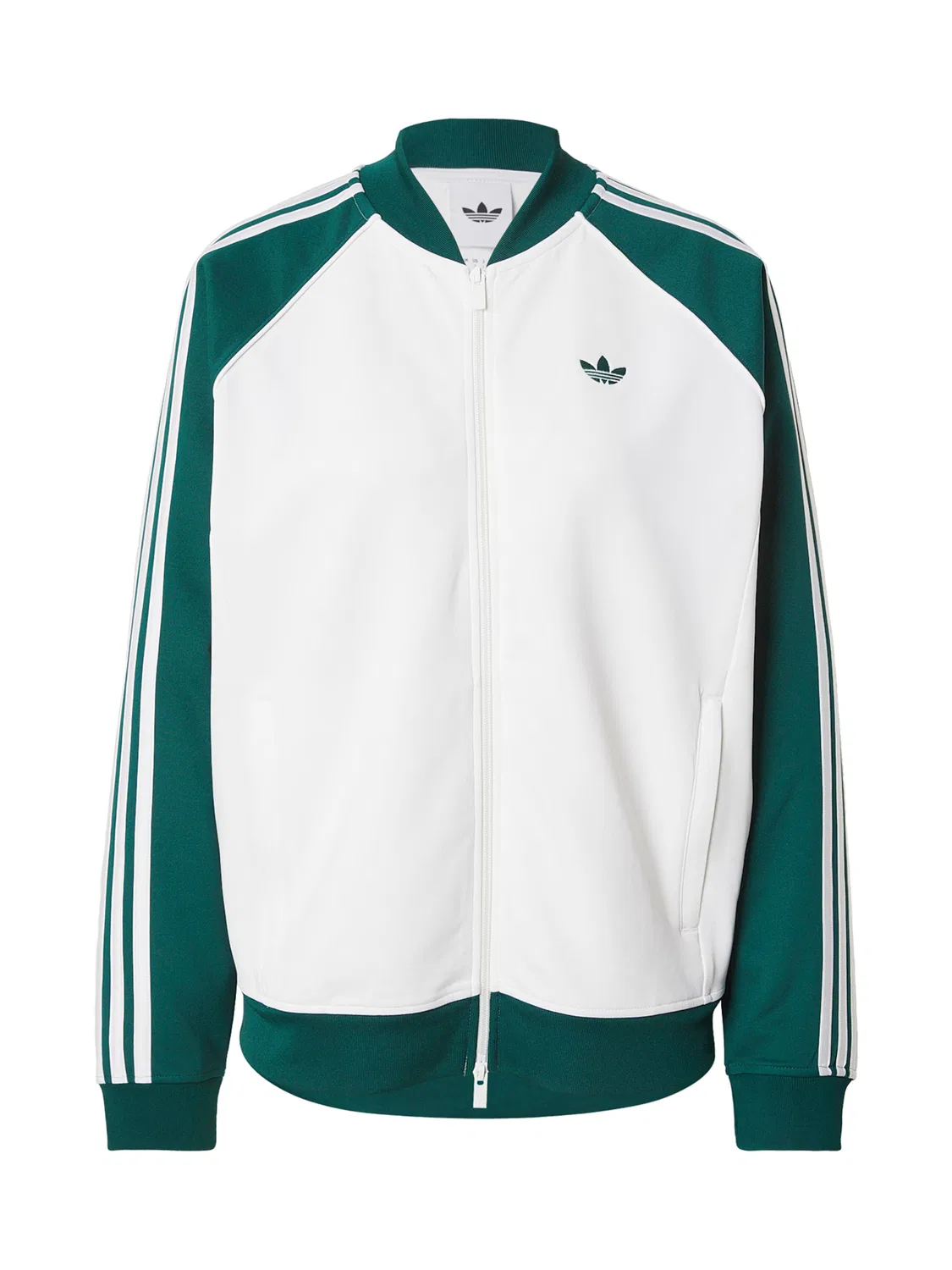 Худи на молнии Adidas Originals белого цвета