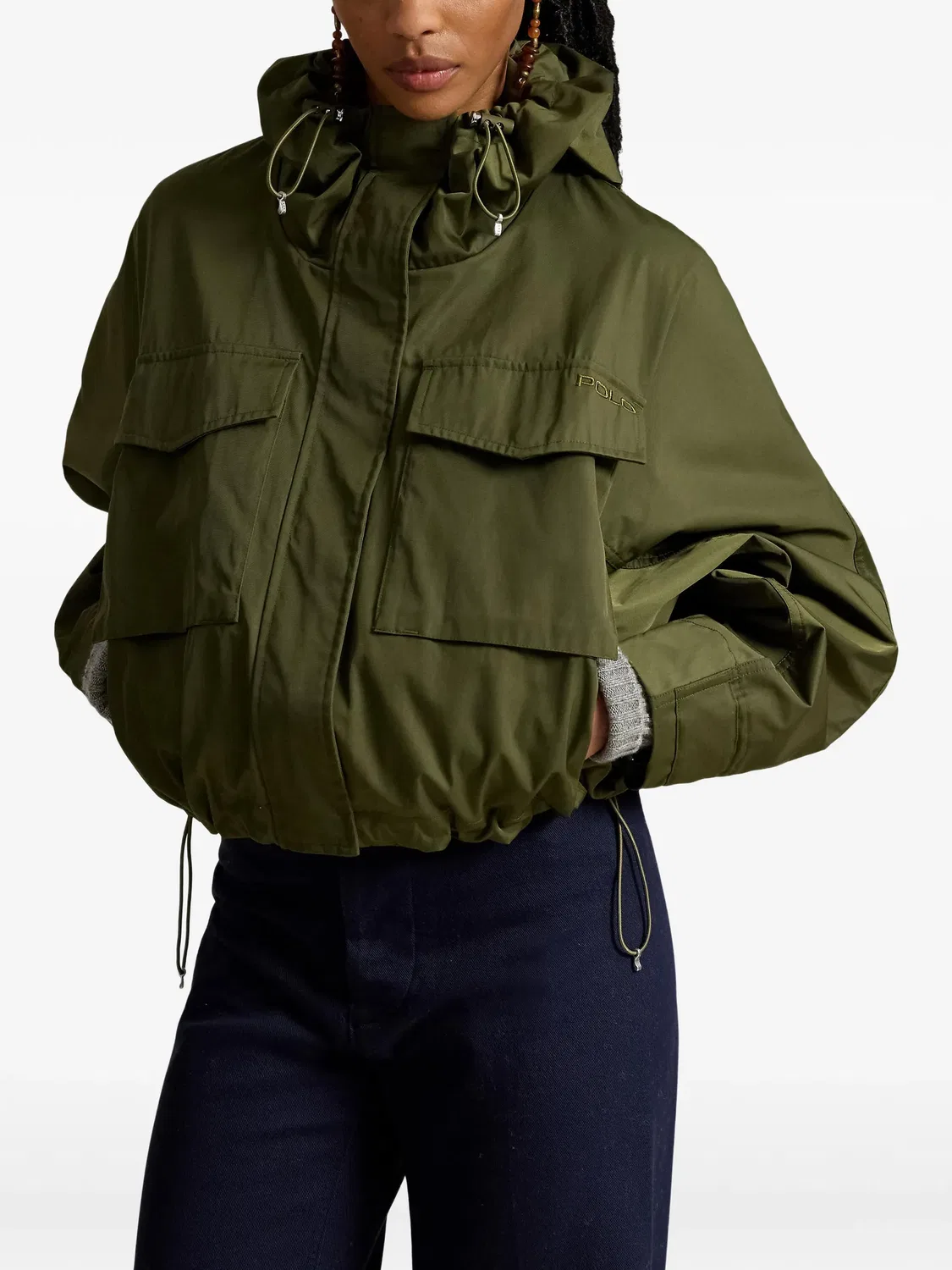 Укороченная куртка с капюшоном Polo Ralph Lauren, зеленый — фото 3