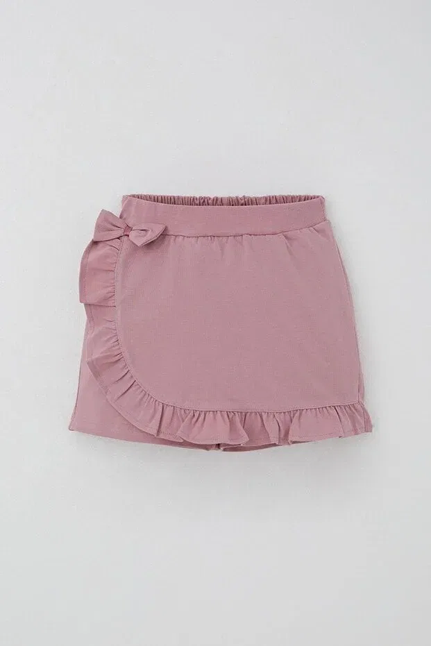 Детские шорты-юбка для девочек с бантом и рюшами Breeze, Rose Dry