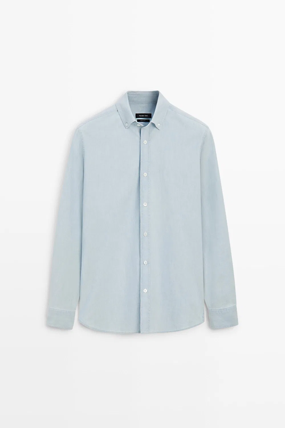 Рубашка Massimo Dutti 100% Cotton Denim, небесно-голубой — фото 2