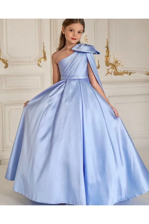 Детское платье для девочек с одним плечом Asel Kids, Blue