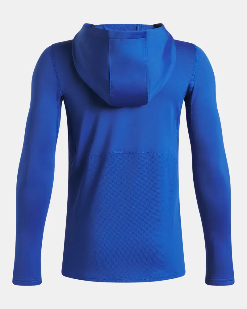 Худи на молнии ½ для мальчиков утепленное с вентиляцией ColdGear UnderArmour, Tech Blue/Black — фото 2