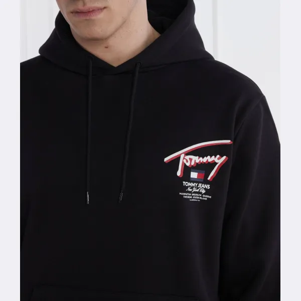 Уличная толстовка обычного кроя с 3D-принтом Tommy Hilfiger, черный — фото 3